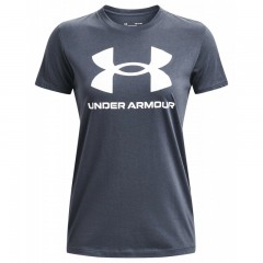 Женская серая футболка Under Armour W SPORTSTYLE LOGO SS 